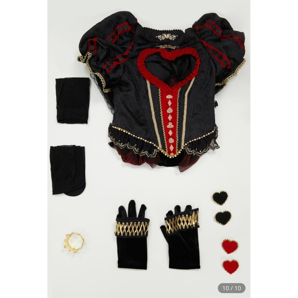 Red Queen Hearts Cosplay Costume Gothic Lingerie Bodysuit Women MED Miccostumes - Picture 10 of 16